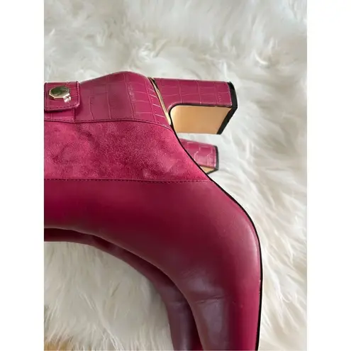 White House | Black Market  Sangria Heel BootSize 8M red chunky heels thumbnail 3