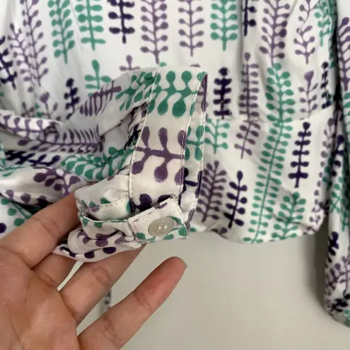 India Collection Emerson Fry Longsleeve Front Tie Ruffle Top Womens Small White