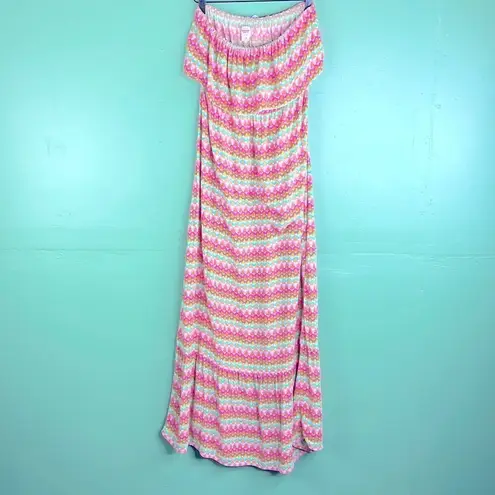 MOSSIMO Y2K Strapless Maxi Dress Boho colorful size Medium Pink