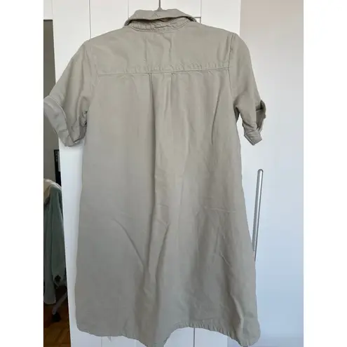 Pilcro Anthropologie Beige Oversized Utility Khaki Dress Women’s, Size XS, EUC Tan