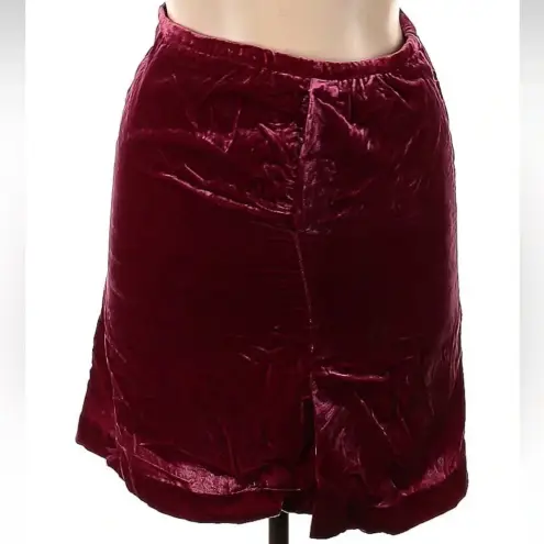 Anthropologie  Montie Connie Velvet Mini Skirt Raspberry Plus Size 16 NWT