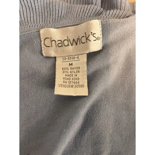 Chadwick's Chadwick’s Women Ruffled Cardigan Open Sweater Size Medium Long Sleeve Ruffle