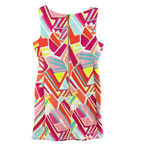 Ronni Nicole Sheath Dress Womens 6 Multicolor Geometric Sleeveless Mod Retro