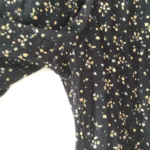Ganni Black Floral Print Crepe Trousers in Ditzy Floral Size 34 or XS