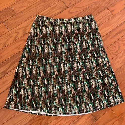 Jaclyn Smith - medium‎ multicolor skirt Brown Green Tan Nylon Fall Pencil medium