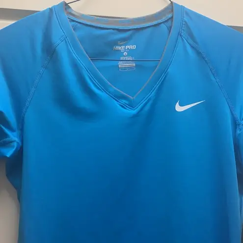 Nike  Pro Fitted Blue Dri-Fit Shirt NEW