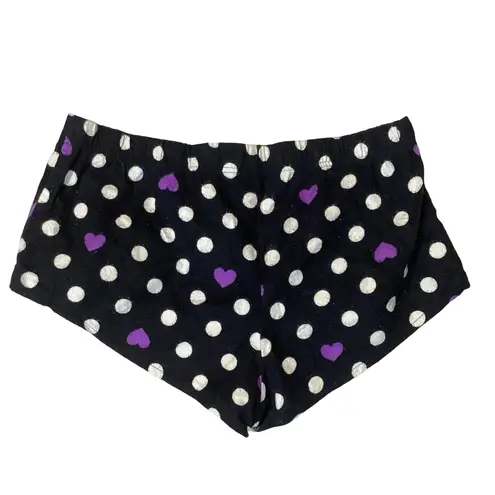 Polka Dot Pajama Shorts Black Size XL