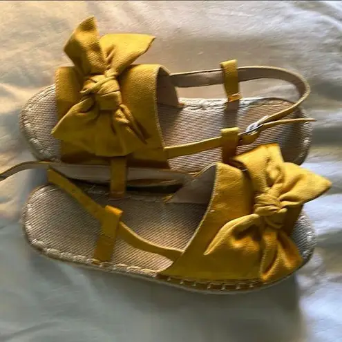 Sunny Yellow Bow Espadrille Sandals