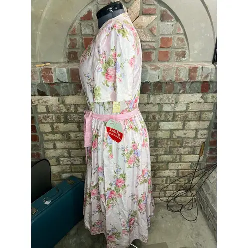 dress floral rose v neck pink yellow purple Size 12