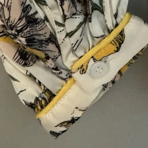 Avara Annalise Floral Cream Yellow Print Long Sleeve Blouse Size S