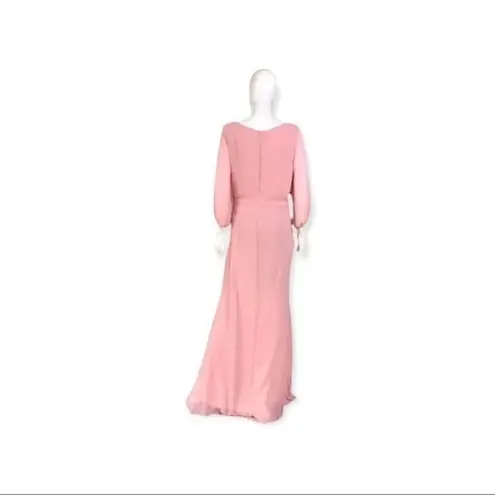 Miss Cristina light pink draped wrap bodice gown maxi dress V