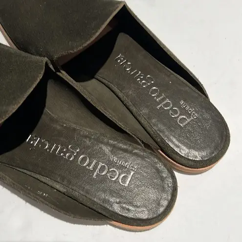 Pedro Garcia Womens Suede Loafer Mule shoes sz 37/7. B64 Green