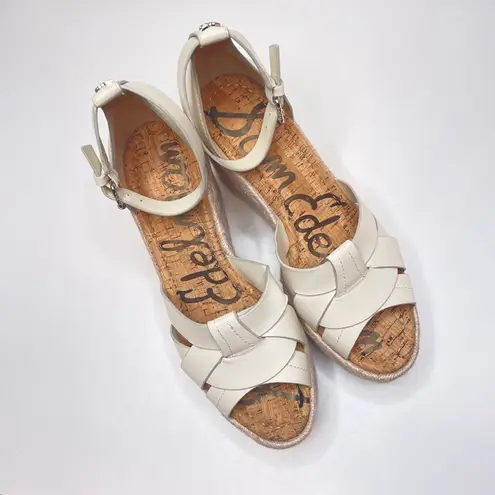 Sam Edelman | Modern Ivory Boho Woven Leather Wedges Marietta