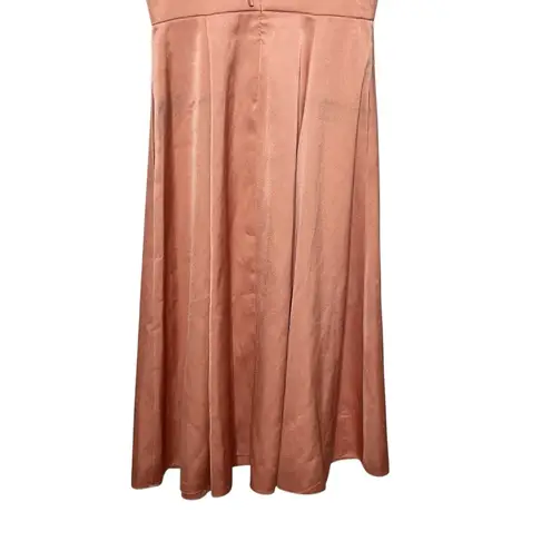 Gal Meets Glam Fit & Flare Dress Women’s Size 2 Peach Short Sleeve Midi Feminine