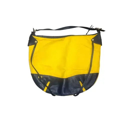 ✨ESCADA Vintage Large Yellow & Navy Summer Scuba Tote✨ Blue