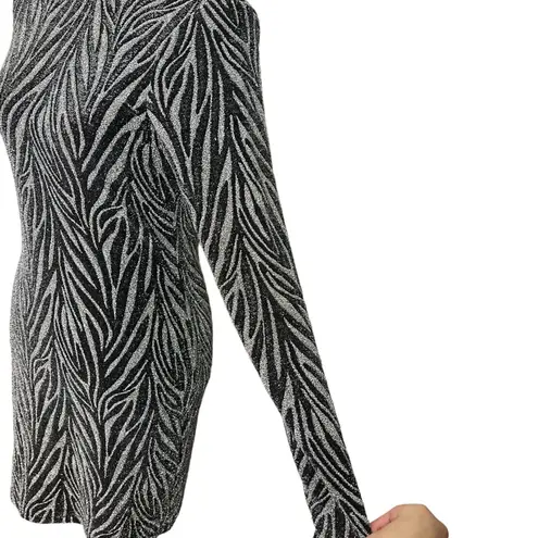 AllSaints Amaya Zebra Mini Dress Silver Women’s Size 8 Bodycon Metallic