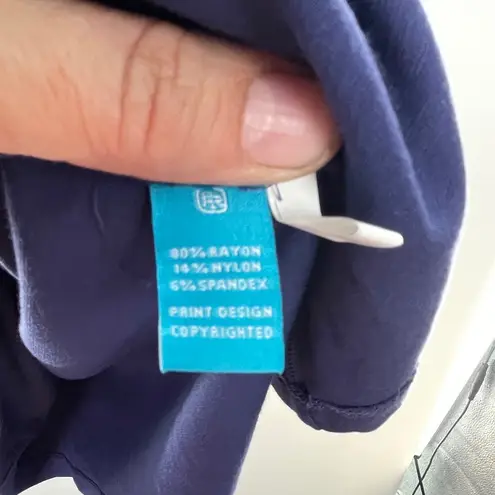 Tori Richard Womens Navy Blue Embroidered Bell Sleeve Tunic Boho Dress Size XS - Image 10