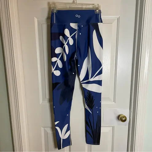 Loony Legs London Blue Leggings With White Floral Size Medium