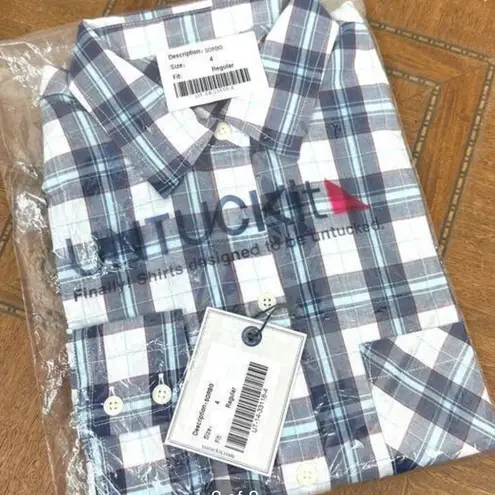 UNTUCKit NWT Sorbo Blue Plaid Button