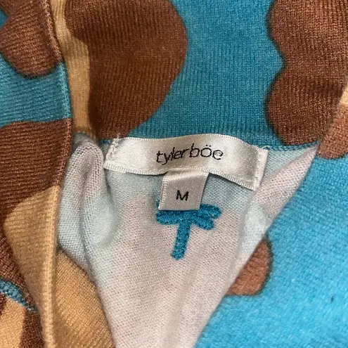 Tyler Boe M Blue Brown Multi Pattern Animal Mock Tunic Long Sleeve Top SOLD OUT Size M