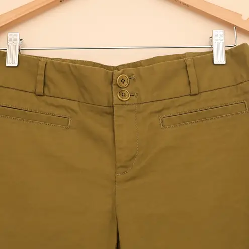 Cartonnier Anthropologie Trouser Ankle Pants Women's 6 Green Cutout Hem Stretch