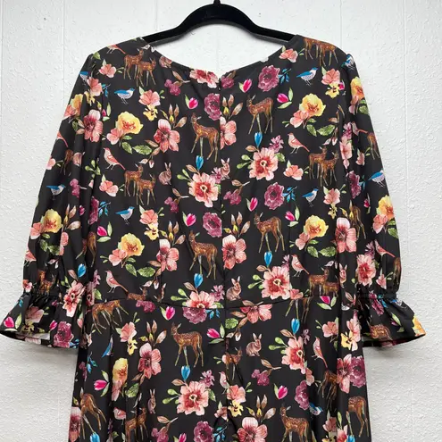 Eshakti Womens Maxi Dress Large Novelty Dark Floral Forest Fairy Garden Party