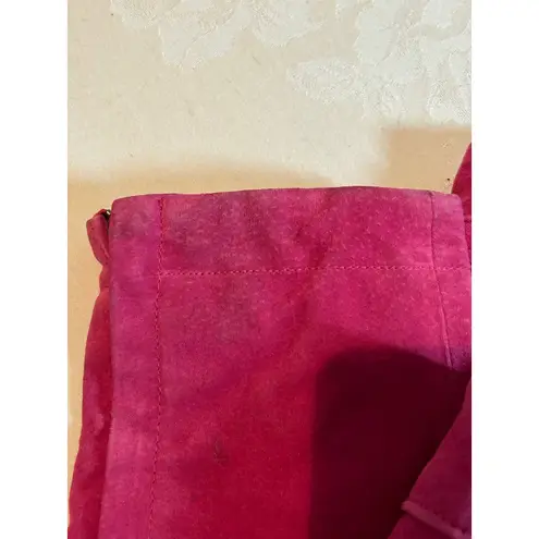 Matisse Ready To Wear Ie Relaxed Pink Suede Leather Moto Jacket Women's Size M Zip Up