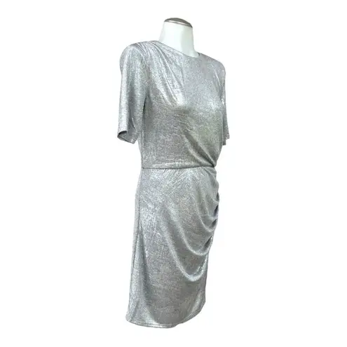 Catherine Malandrino Womens Cocktail Metallic Ruched Dress L NWT