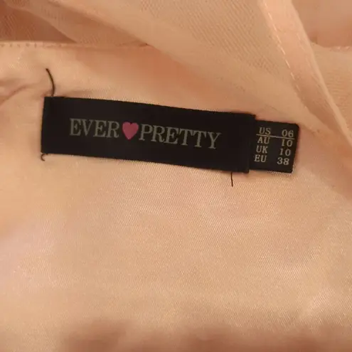 Ever Pretty Women's Empire Waist Peach Midi Dress Sz.6