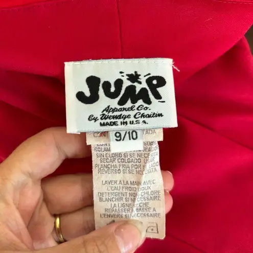 Jump Vintage 90s Solid Bright Red Cowl Neck Cocktail Dress