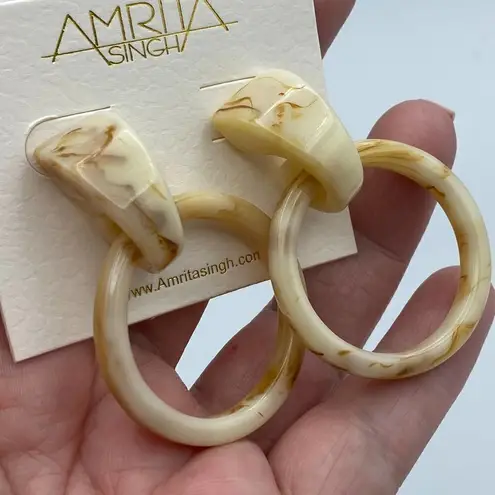 Amrita Singh Elise Ivory Drop Resin Earrings Retired