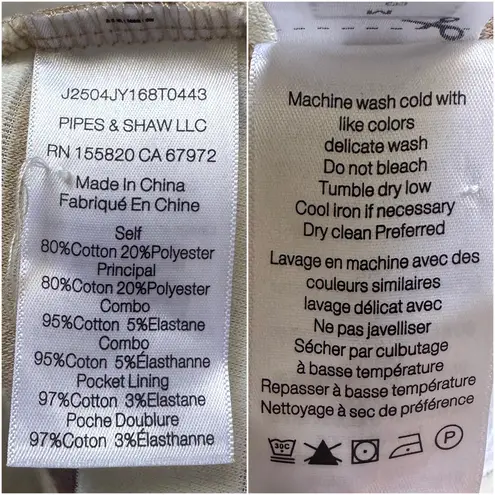 Veronica Beard Brendan Striped Short-Sleeve Cardigan Stone Khaki Multi Sz M - Image 10