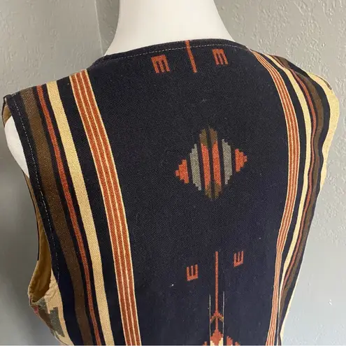 Vintage boho Vest Southwest Aztec Western Fall Vest Reversible Hippie S/M Size M