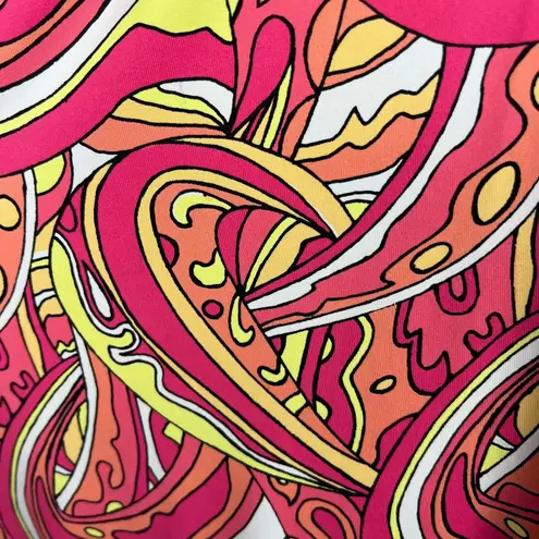 Lulu B Dress Womens XL Pink Colorful Psychedelic Ruffle Neck UPF50 Beach Travel