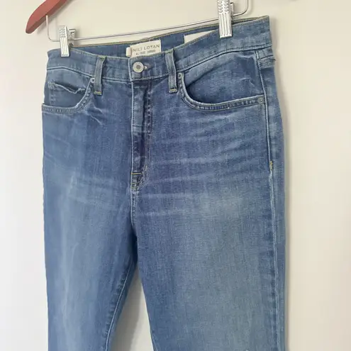 Nili Lotan Boot Cut Jean Classic Wash Cotton Blend USA Light Distressed Sz 30 Blue