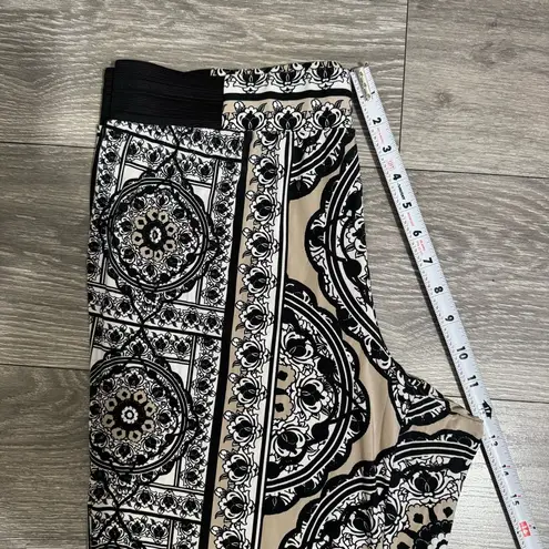 INC International Concepts Black and White Wide Leg Stretchy Boho Pants Size XL