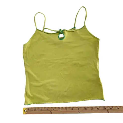 Route 66 Vintage Stretch Y2K 90s Vibrant Green Keyhole Camisole Tank Top Small