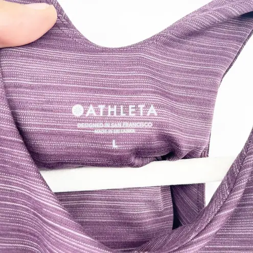 Athleta  Womens Conscious Space Dye Crop Shelf Bra Cropped Active Top Size L