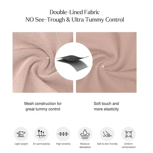 NWT Popilush Skin/Nude Shapewear Bodysuit with Deep V Plunging Neckline Sz Med Tan