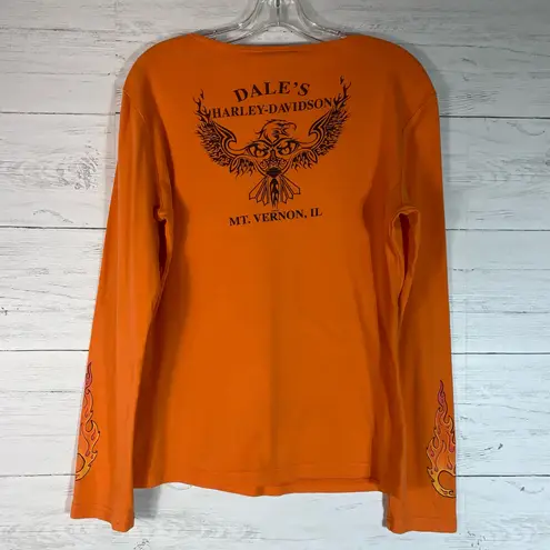 Harley Davidson 2006 Flames Mt. Vernon IL. Womens 2X orange top