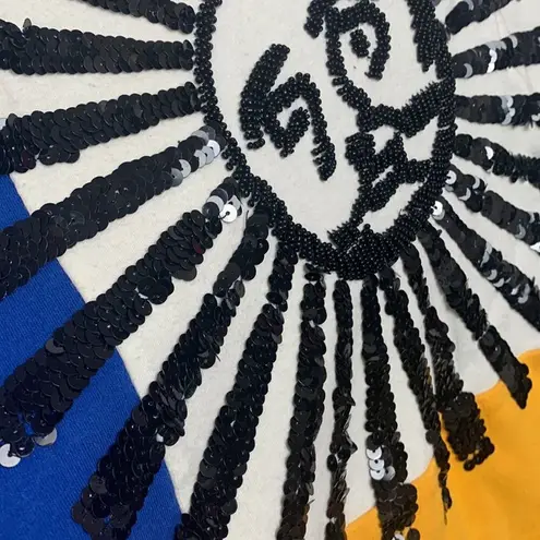 Vtg 90s Ib diffusion unisex large long sleeve colorblock sun short sequin stripe Green