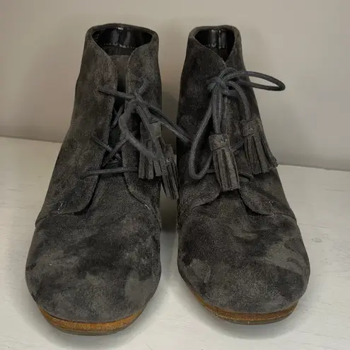 Dr. Scholls Dakota Lace-up Stacked Heel Wedge Bootie with Tassels Size 7.5