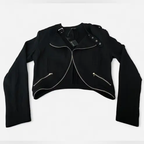 NWT Michael Vintage y2k Blazer Women’s M Black Long Sleeve Open Drape Front Size M