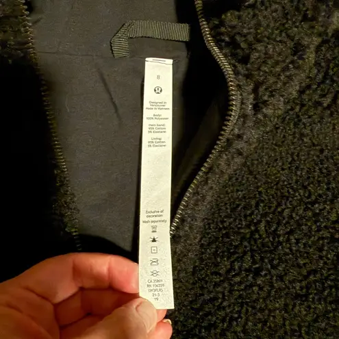 Lululemon  Textured Fleece Sherpa 1/2 Zip Hoodie Jacket Coat– Black –NWOT–Size 8 thumbnail 6