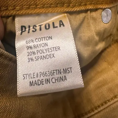Pistola Womens Fly Button Mid rise Denim Pants Camel Size 27 Skinny Jeans