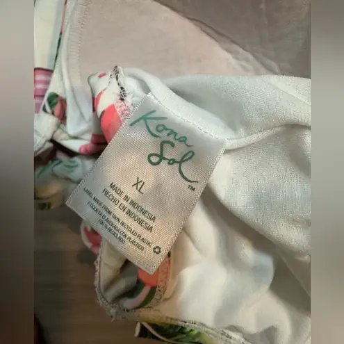 Kona Sol New Tropical Women’s Floral Ruffle One Piece Swimsuit Bathing Suit XL