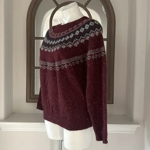 Weatherproof Vintage Fairisle Sweater in Wine, Size L EXCELLENT!