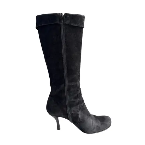 Charles David Vintage 90s y2k Black Suede Tall Witchy Goth Boots Size 40