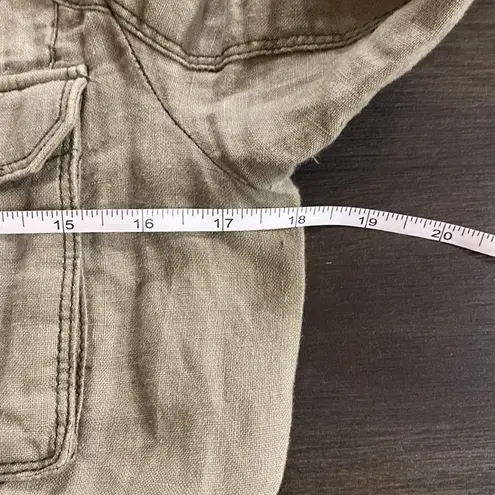 Michael Stars 100% linen cargo jacket green XS