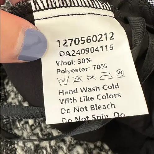 Commense Tweed Black and White Wool Blend Trousers, Size Small, NWT